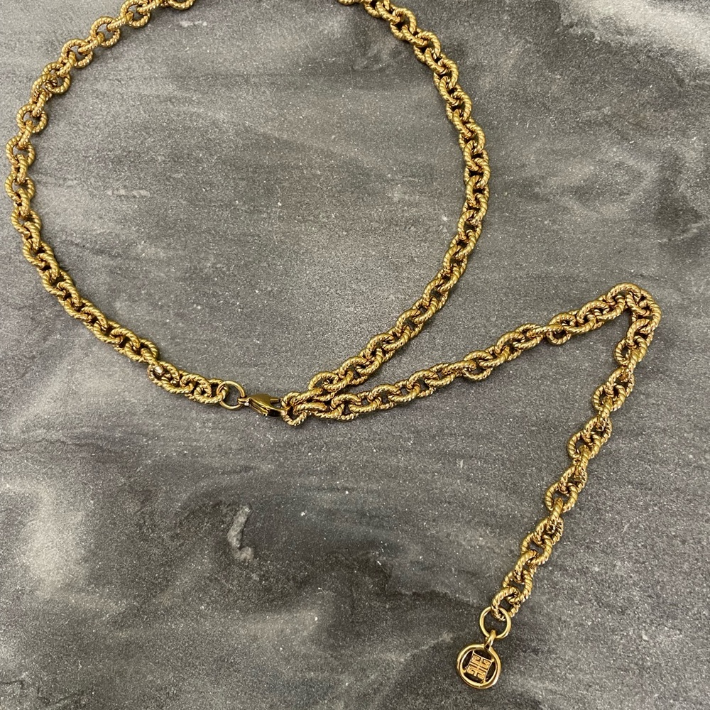 Vintage Givenchy Gold Lariat Adjustable  Gold Chain Necklace - Picture 3 of 12